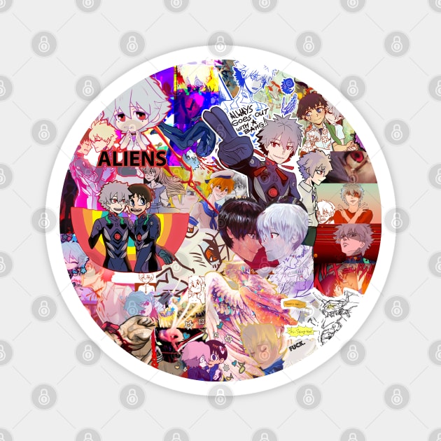 NGE! Kaworu Nagisa Master Collage Magnet by Angsty-angst